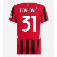 Stroje piłkarskie AC Milan Strahinja Pavlovic #31 Koszulka Podstawowej dla damskie 2024-25 Krótki Rękaw